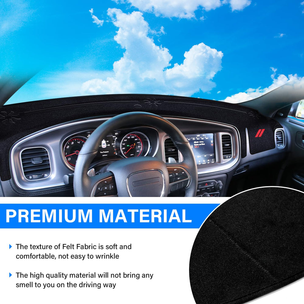REMOCH installed on dash from driver seat reducing windshield glare for safety