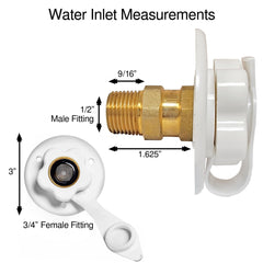 Renator inlet installed on RV exterior demonstrating reliable outdoor hookup