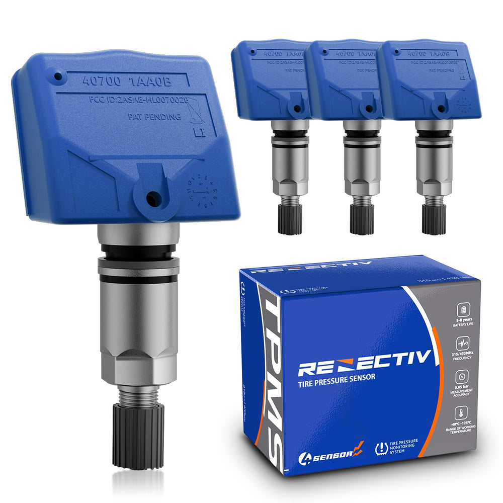 RENECTIV front packaging showing four pre-programmed TPMS sensors and benefits