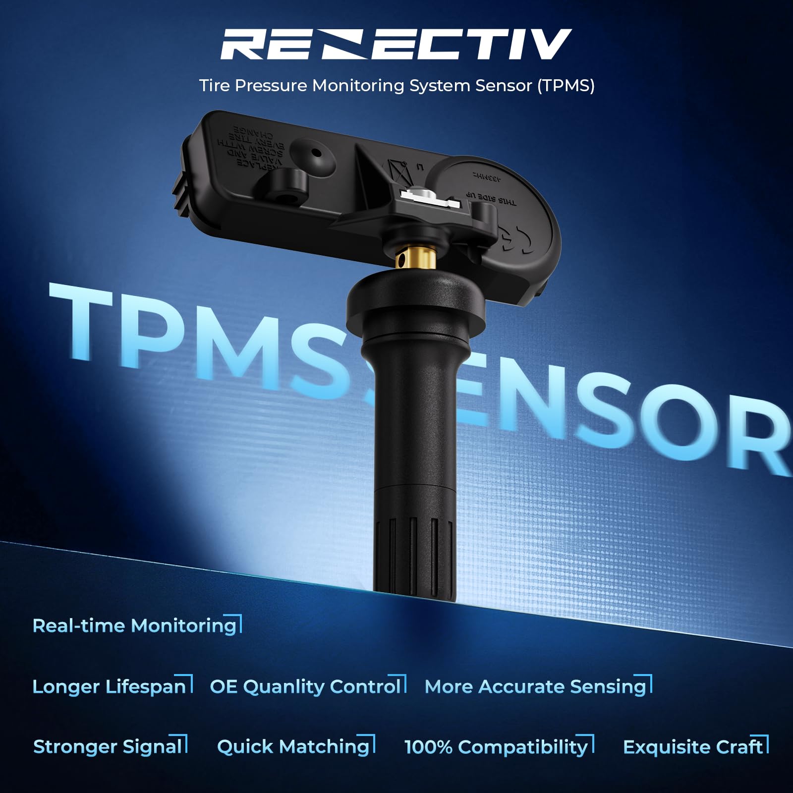 RENECTIV sensor mounted on rim illustrating ready-to-install fit