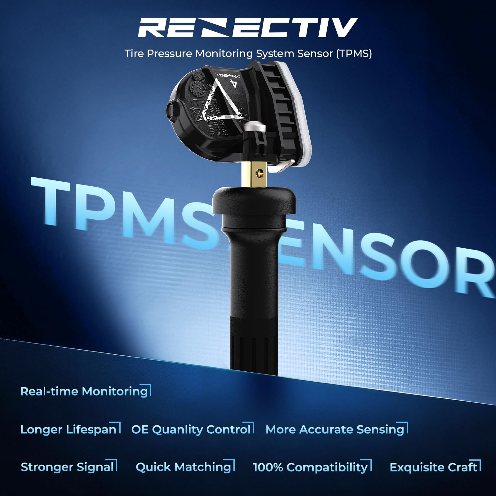 RENECTIV sensor installed on rim showing correct fit and reliable transmission