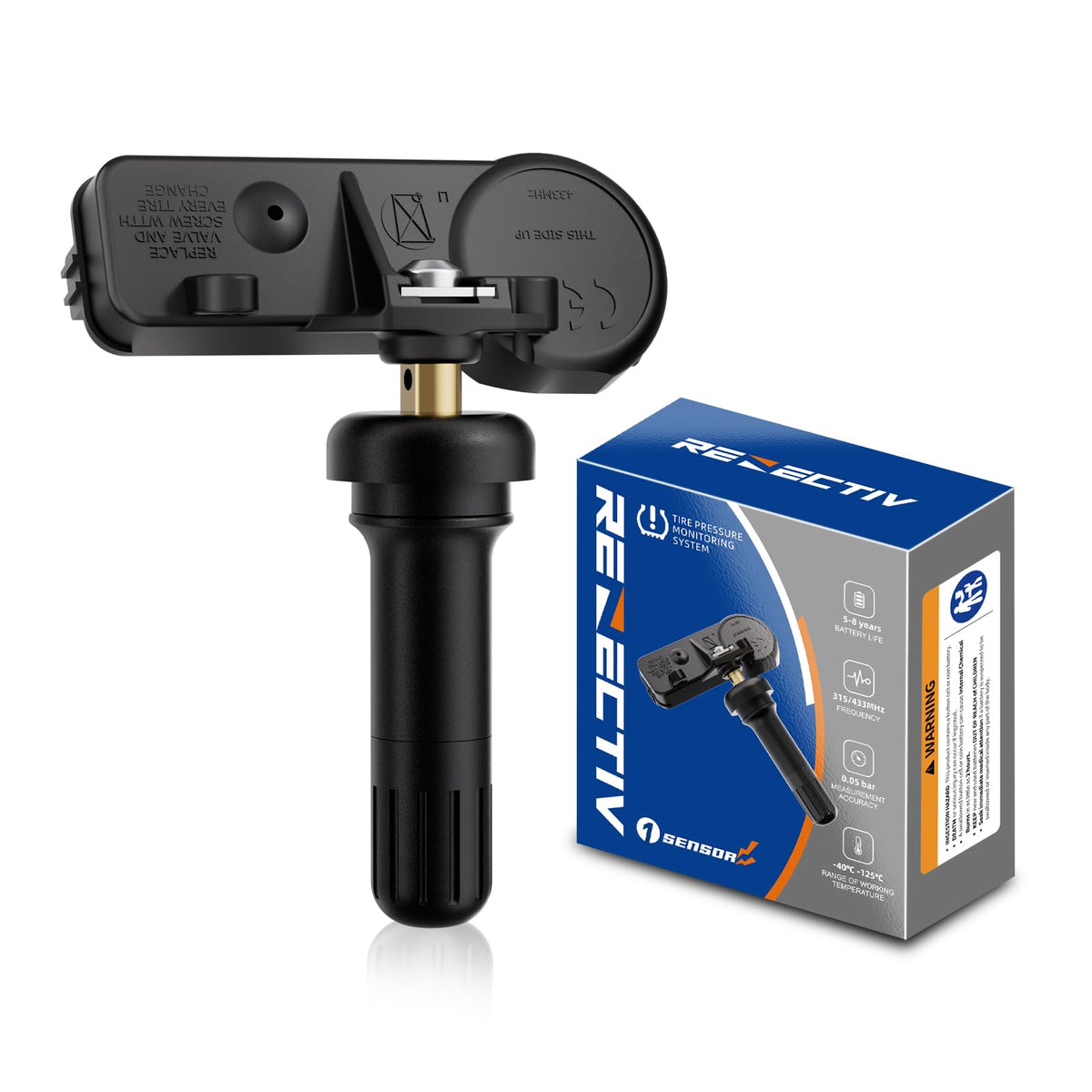 RENECTIV front view showing compact TPMS sensor for easy replacement