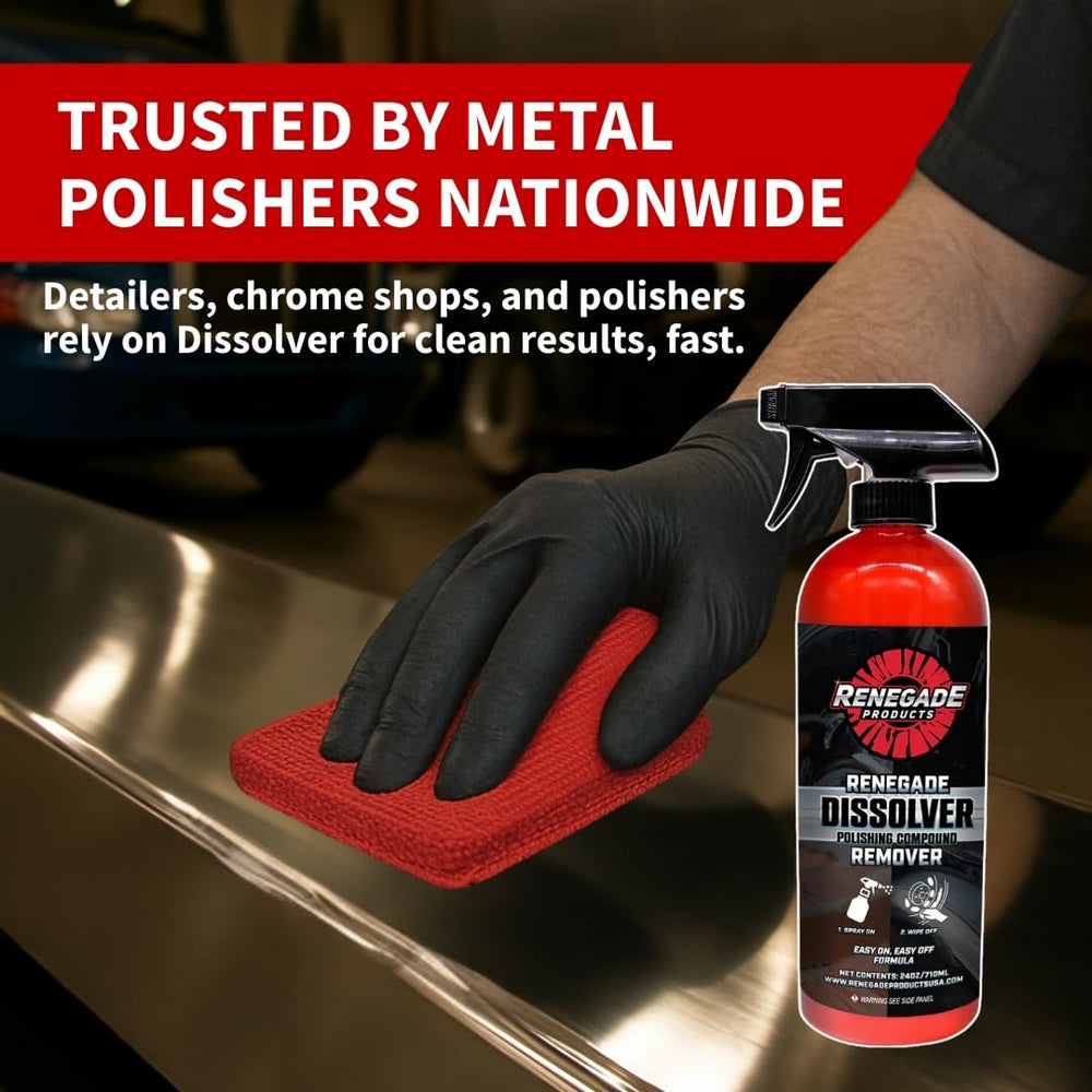 Renegade Products being applied during metal detailing for faster cleanup