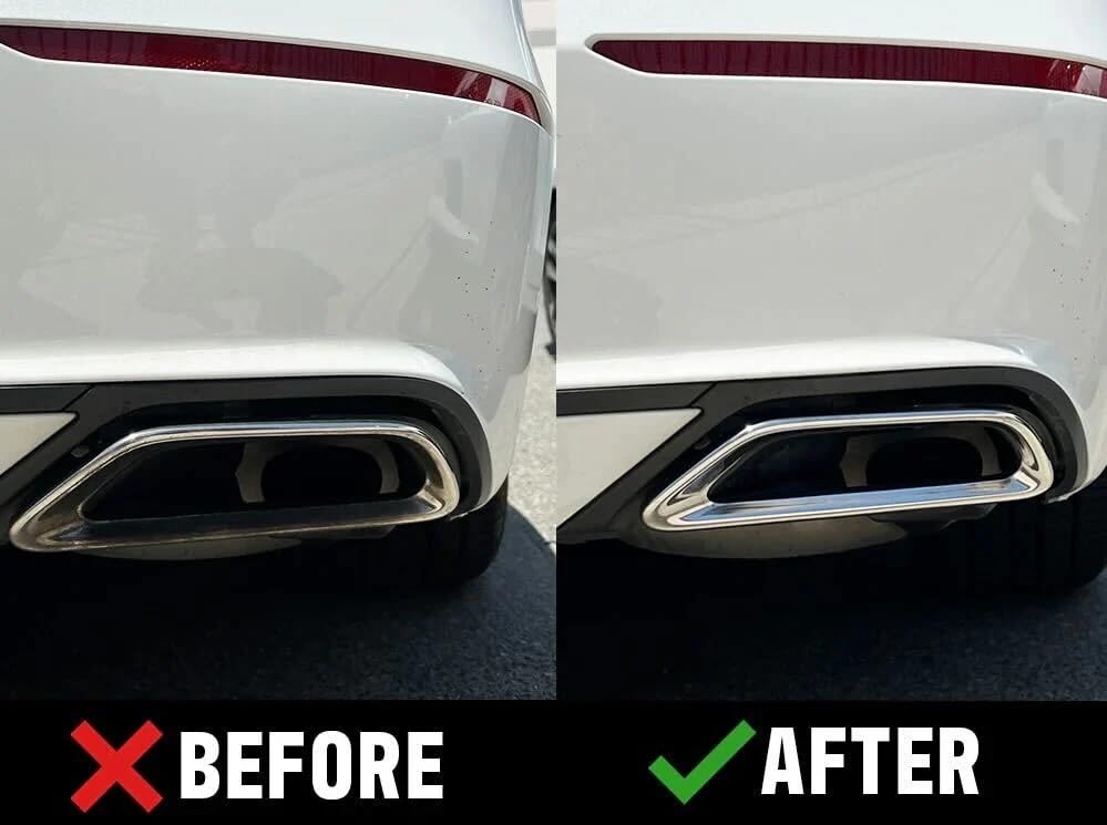 Renegade Products pad polishing chrome exhaust tip demonstrating fast on-the-go shine