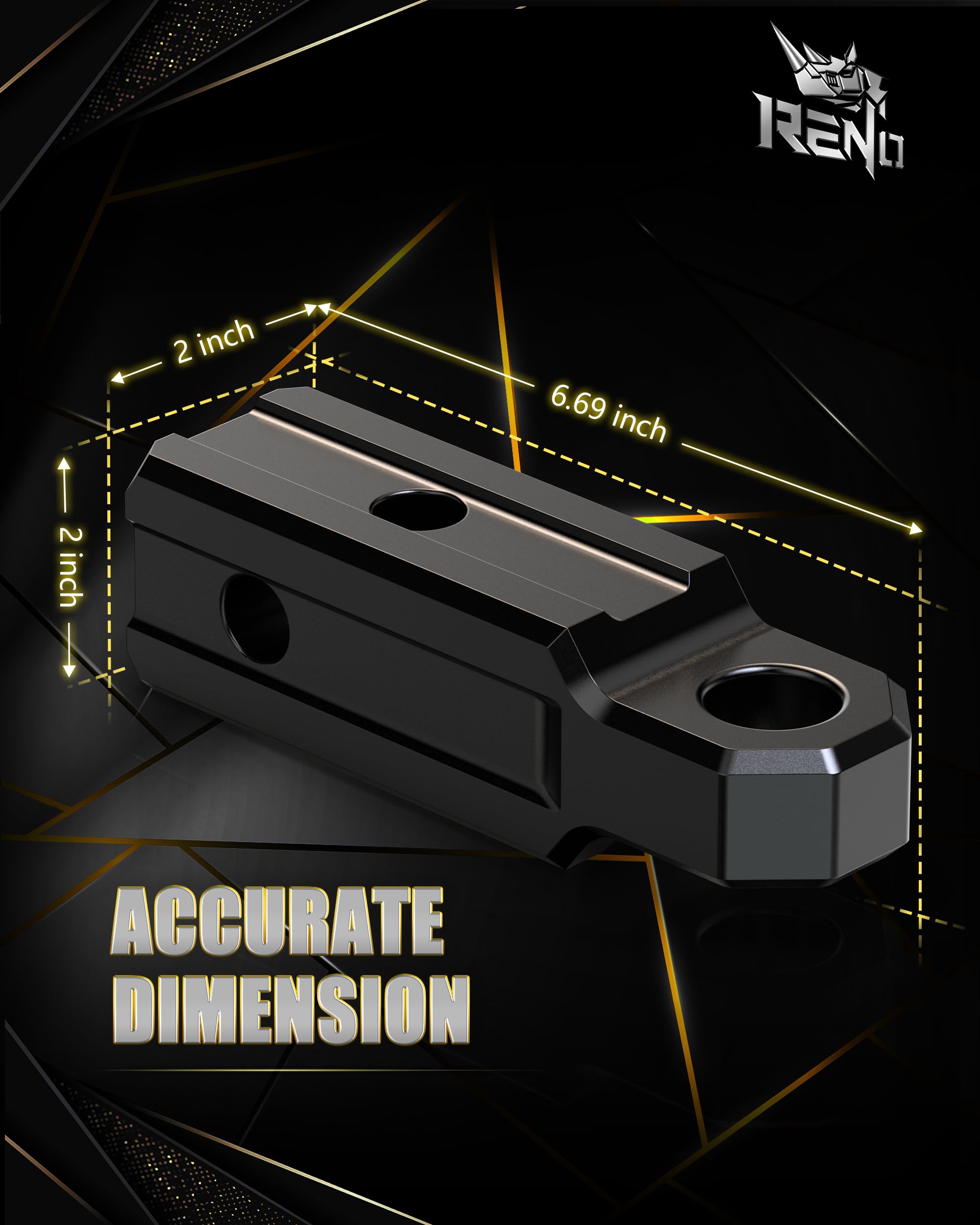 RENO side profile of receiver with dual holes showing mounting flexibility