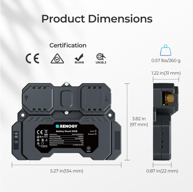 Renogy product label closeup showing specifications for informed installation