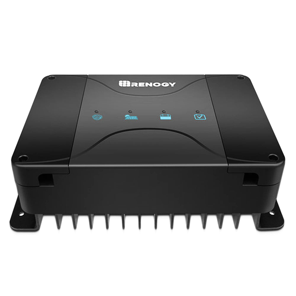 Renogy charger side profile highlighting compact size for tight spaces