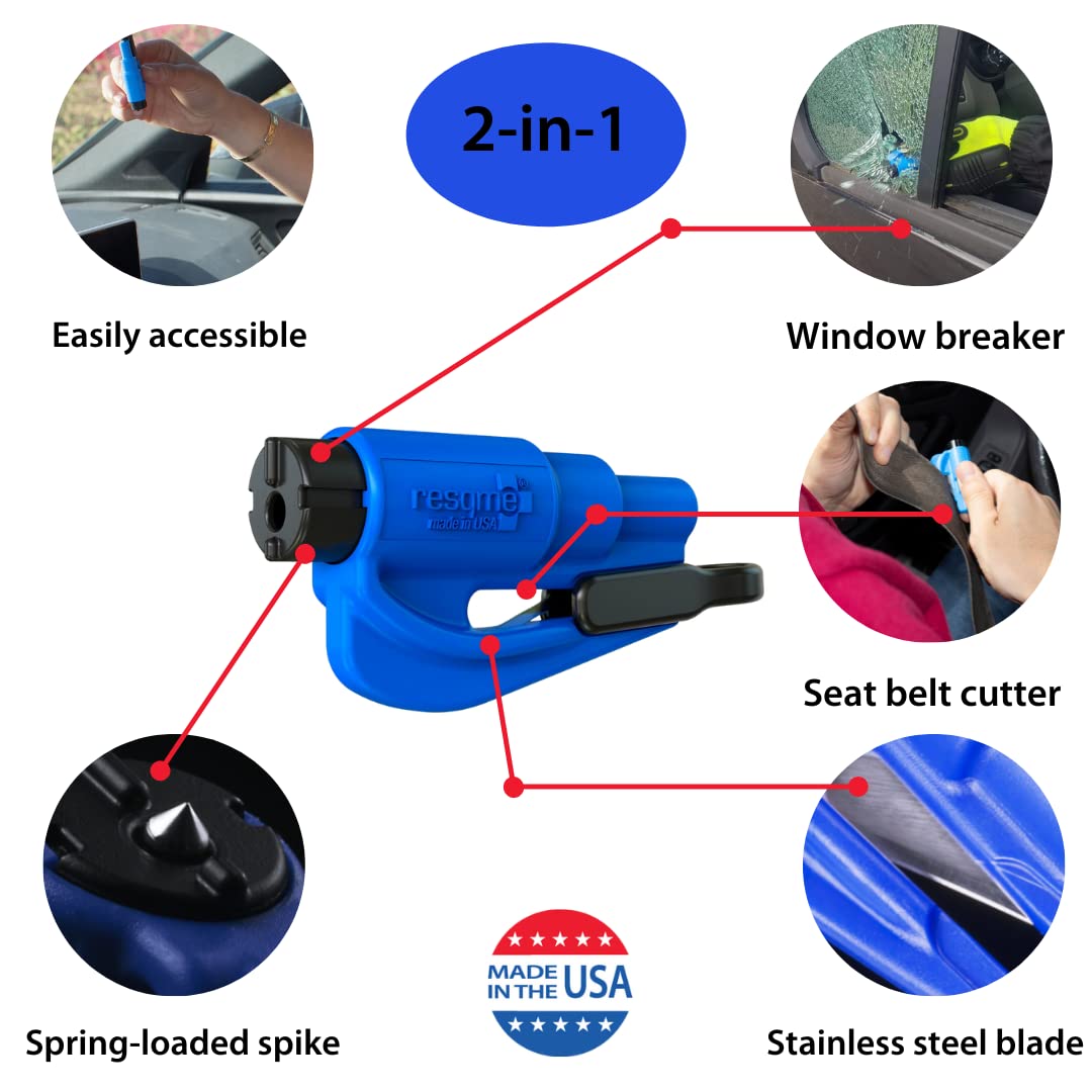 RESQME spike closeup highlighting heavy-duty glass breaker for fast exit