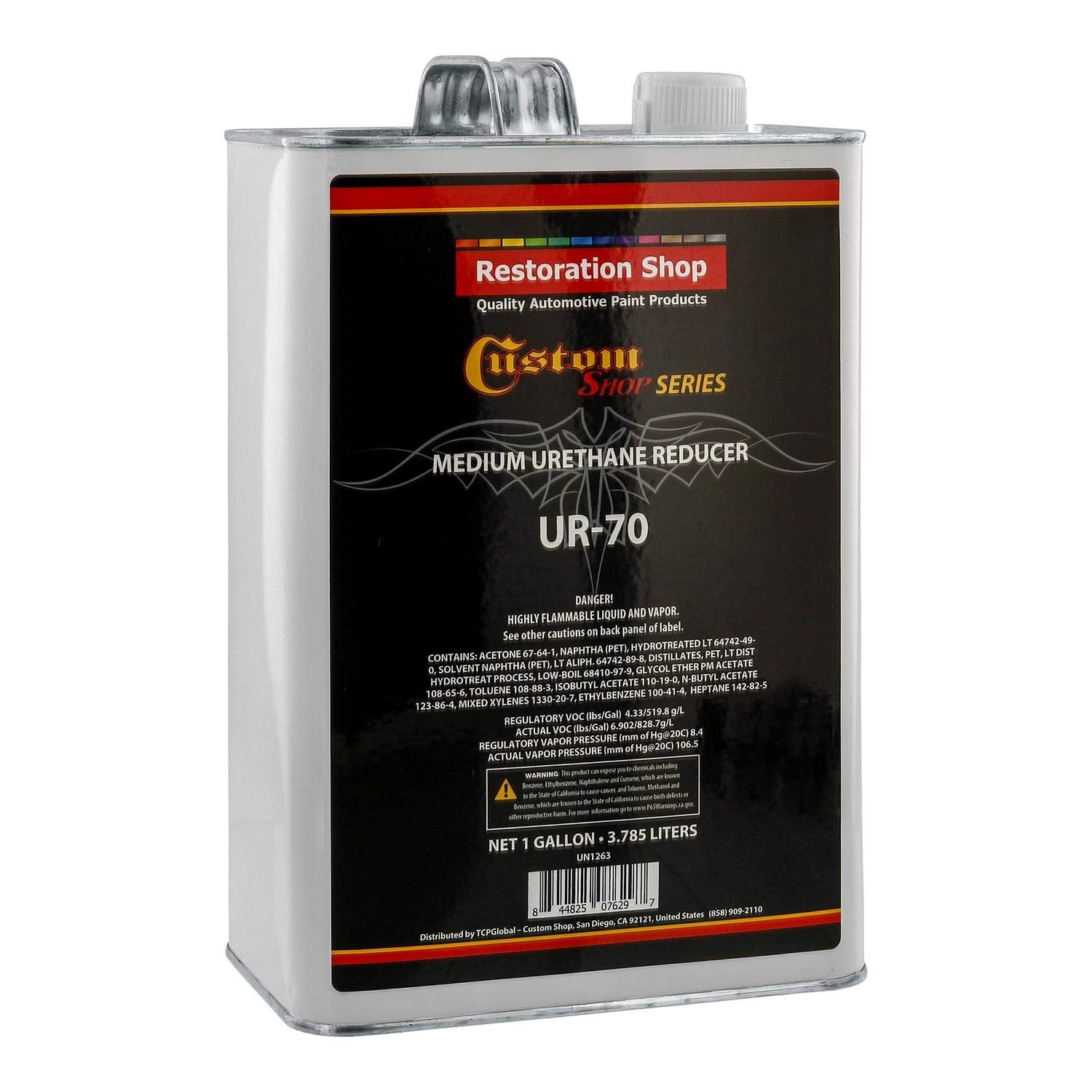 Restoration Shop UR70 gallon front label showing product and mid-temperature benefit