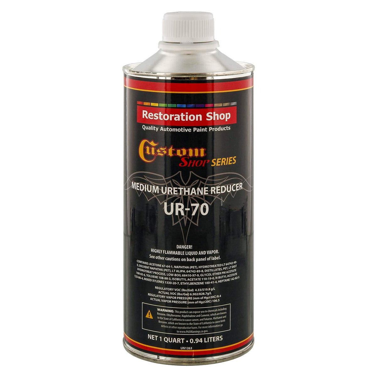 Restoration Shop UR70 quart bottle front label showing brand and product benefit