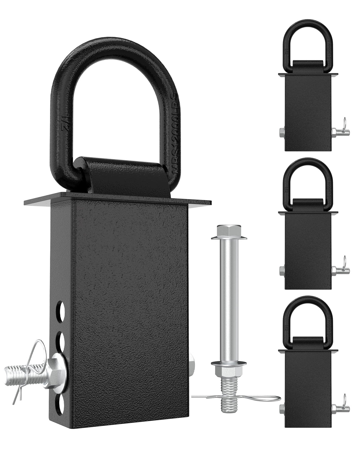 RETRUE front view of four D-rings kit showing hardware and packaging, clear product overview