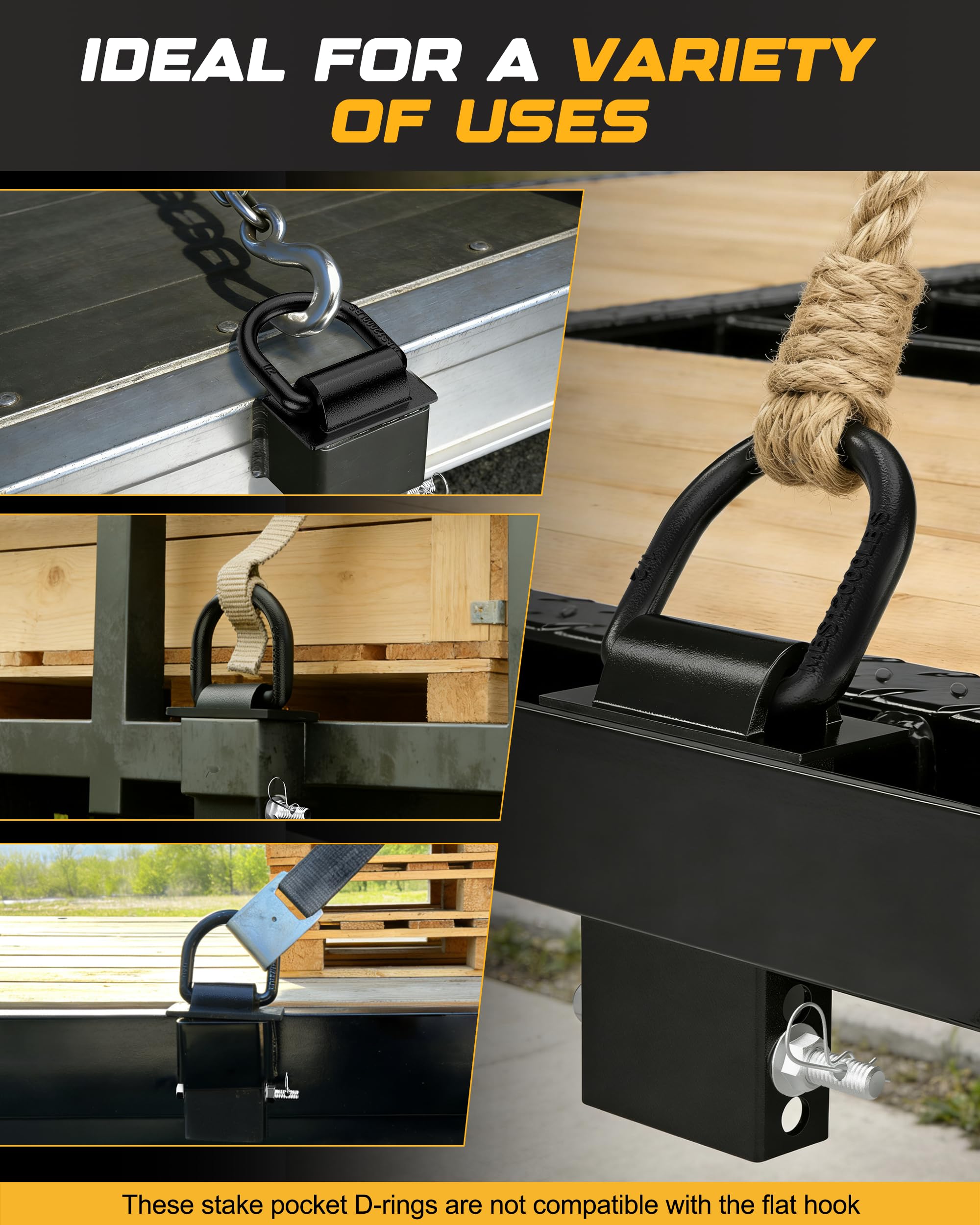 RETRUE in use with ratchet strap securing an ATV, showing reliable cargo restraint
