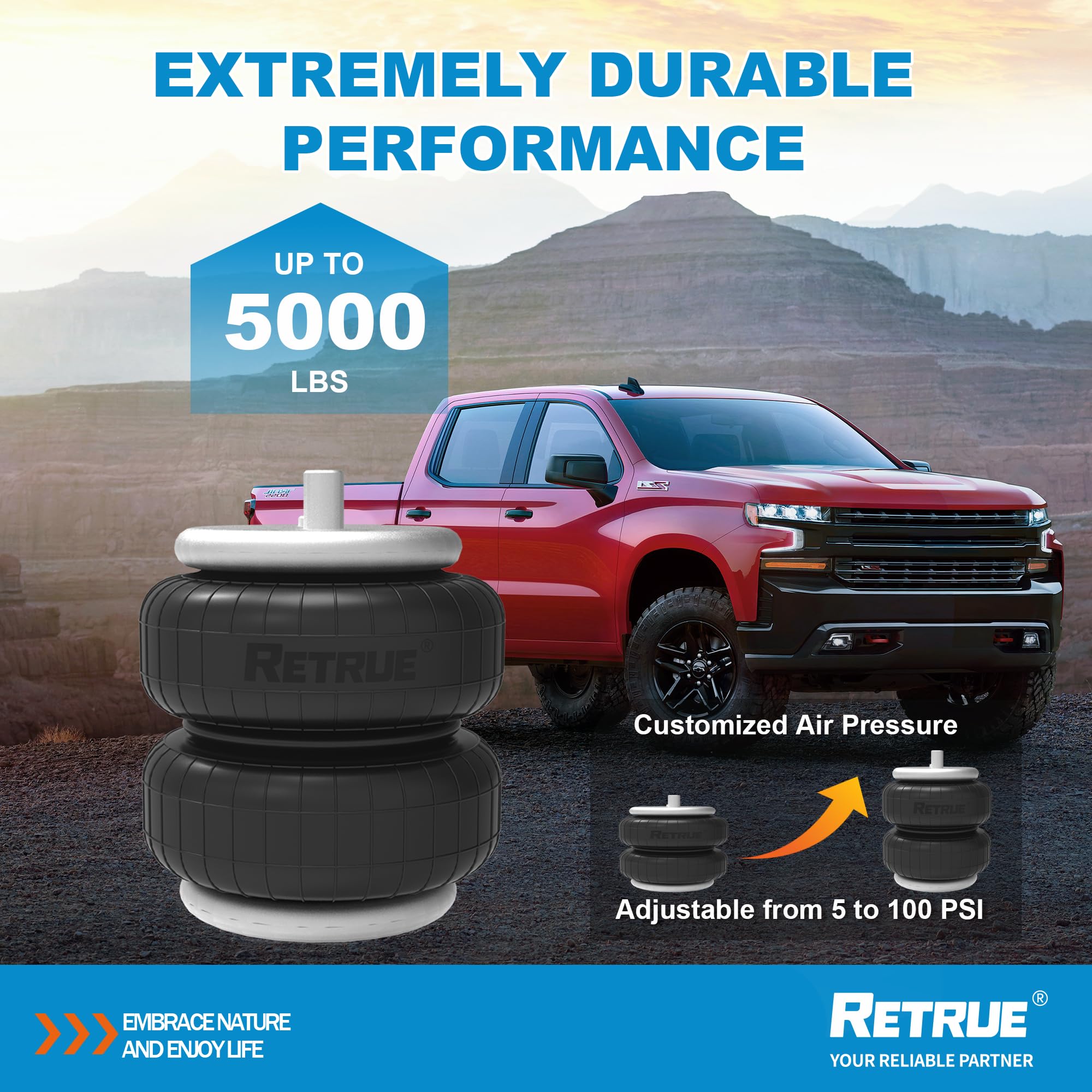 RETRUE pressure adjustment valve detail enabling precise psi tuning