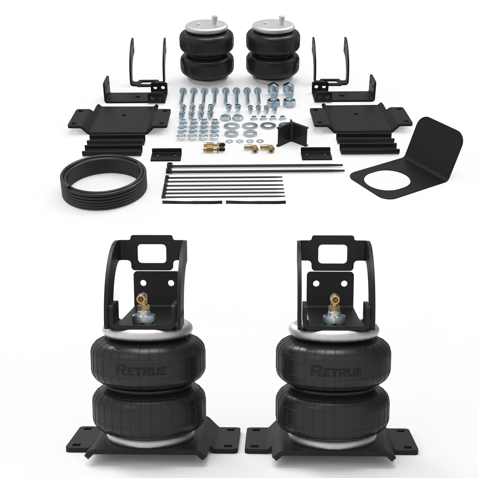 RETRUE front packaging showing complete rear air bag kit and benefits