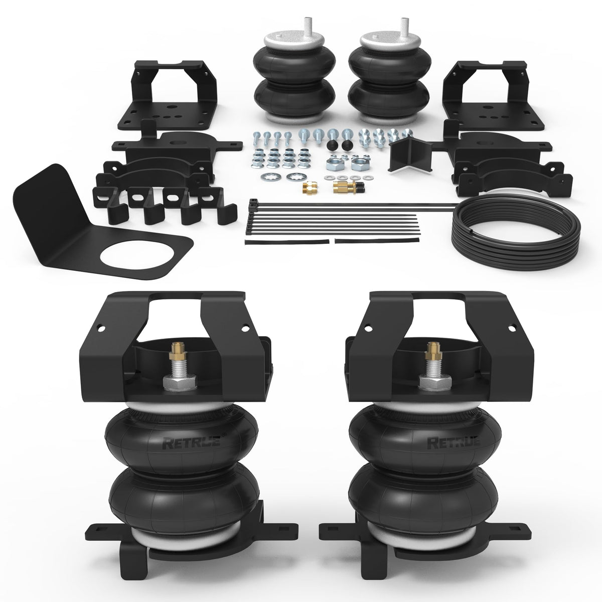 RETRUE front view of rear air bags showing fitment and improved load support