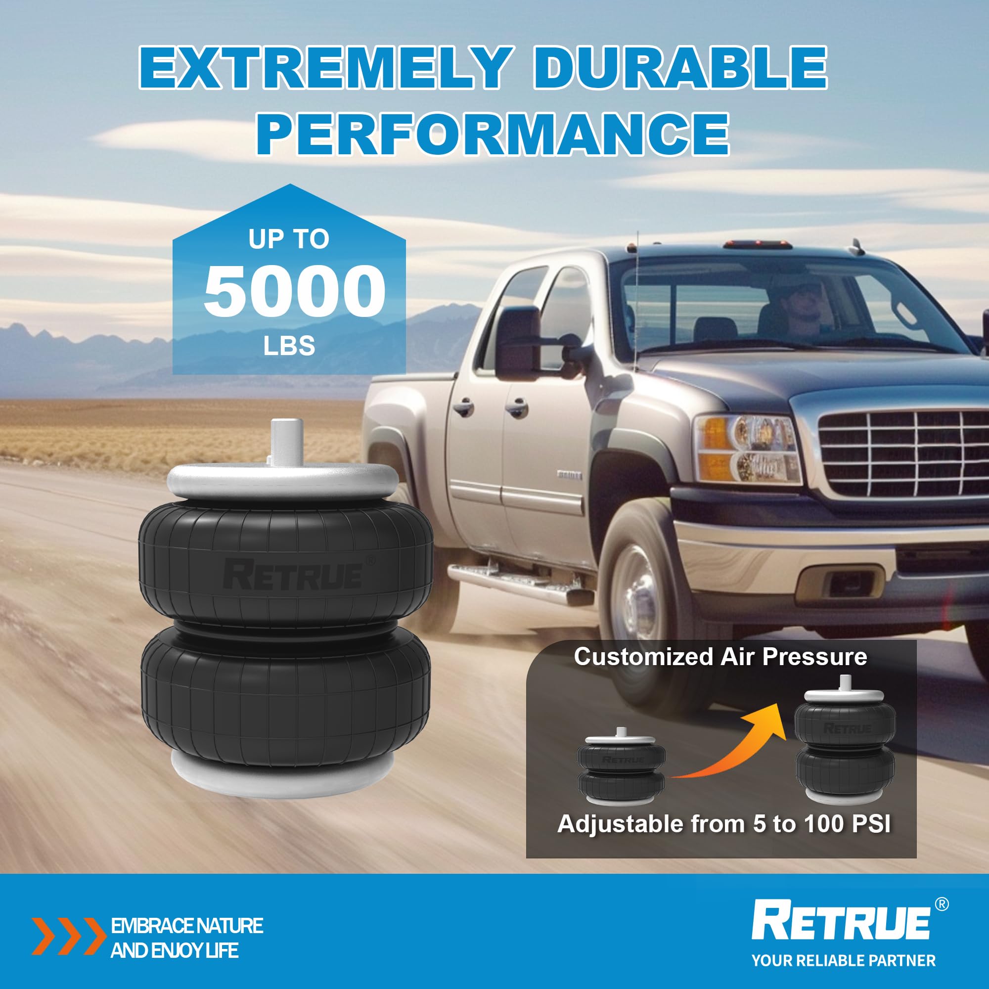 RETRUE inflation valve and air fitting detail for easy adjustment