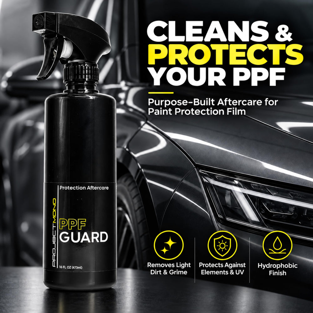 Rev Auto spray action applied to PPF film for quick application and convenience