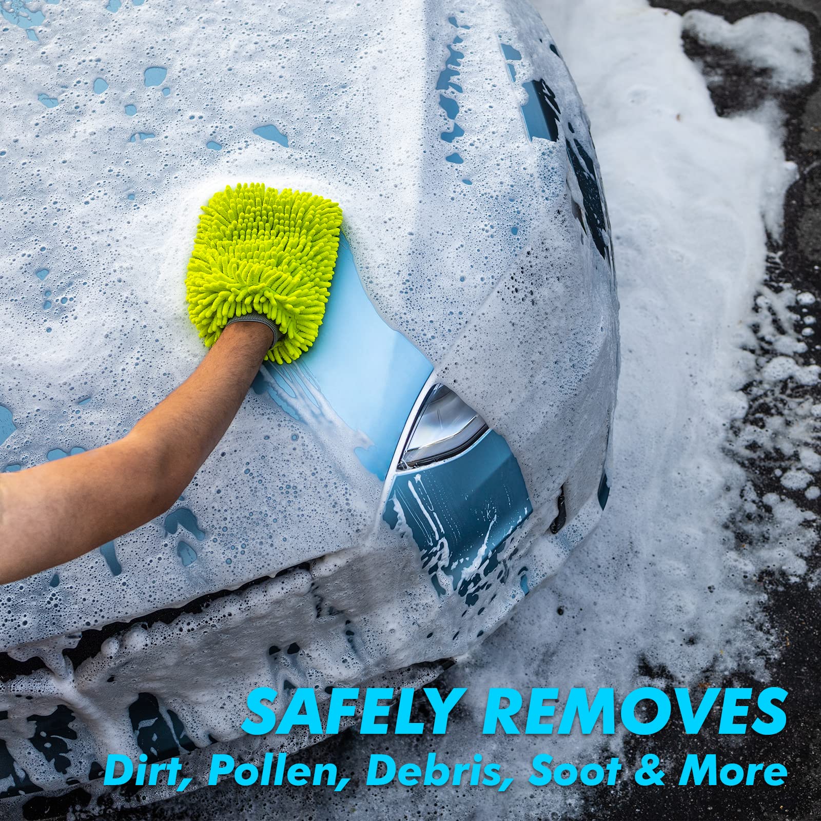 Rev Auto used in a two-bucket wash setup showing safe, scratch-minimizing technique