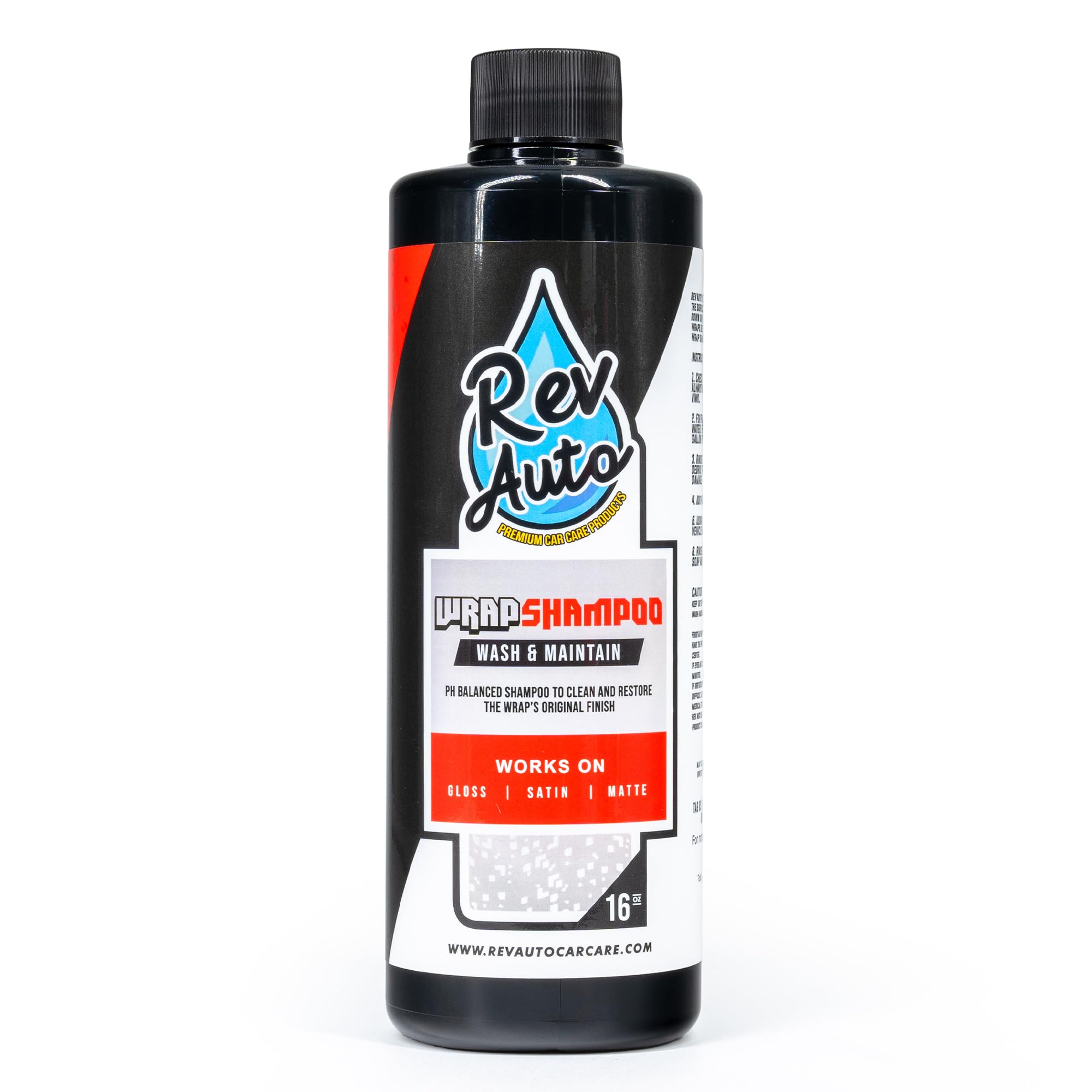Rev Auto front label showing product name and benefits for easy identification