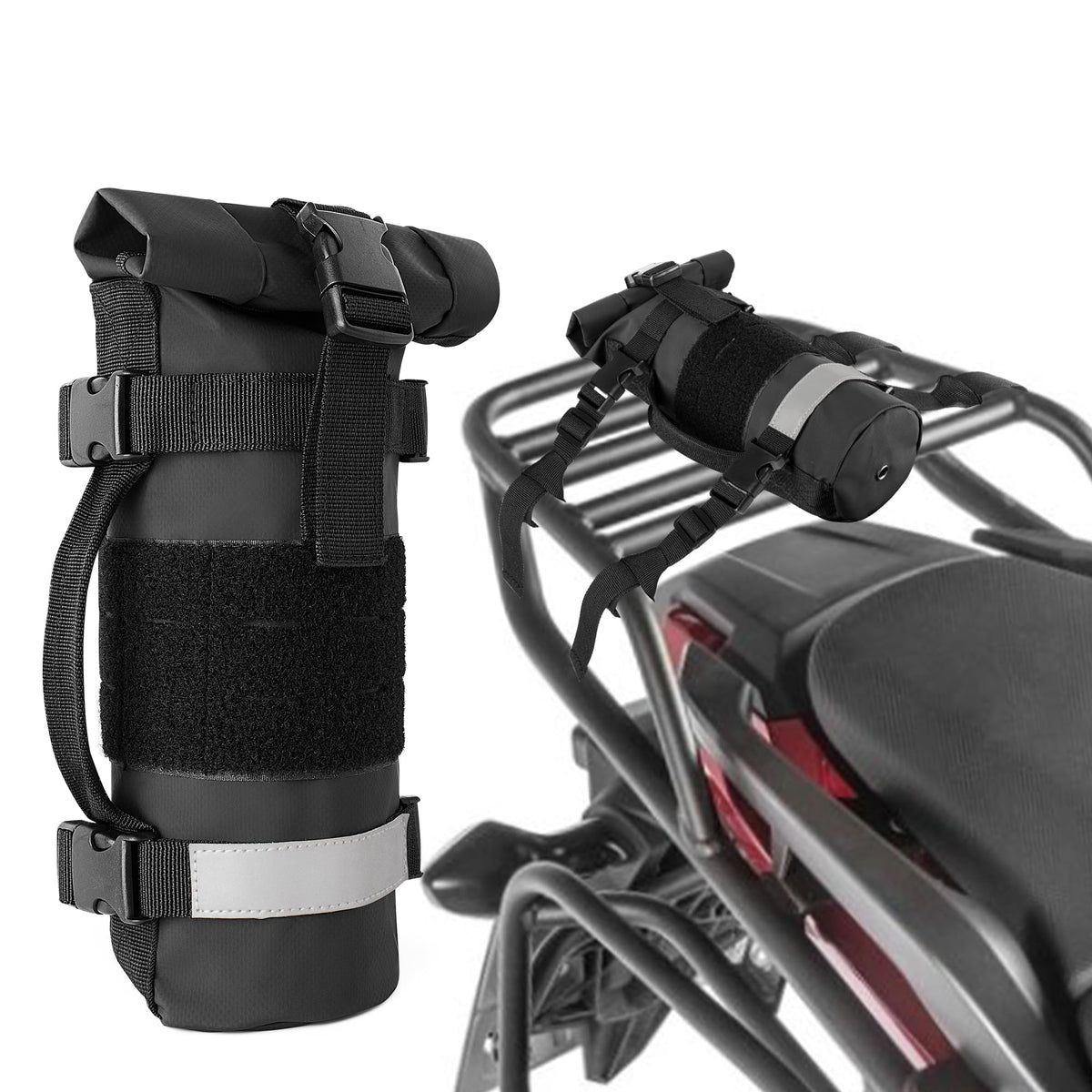 Rexmica front view of pouch showing secure fit and compact profile