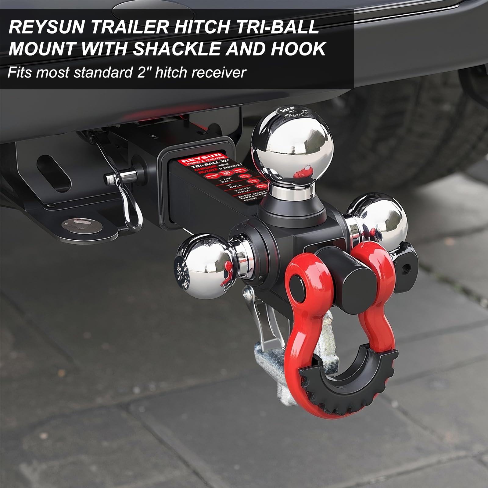 REYSUN close-up of chrome-plated tow balls highlighting corrosion resistance and strength