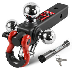 REYSUN front view of tri-ball mount showing all three balls and hook, durable versatility