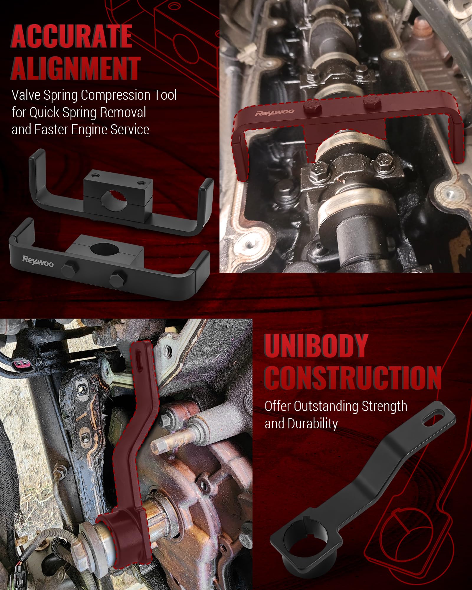 Reywoo tools arranged on engine for faster repair workflow