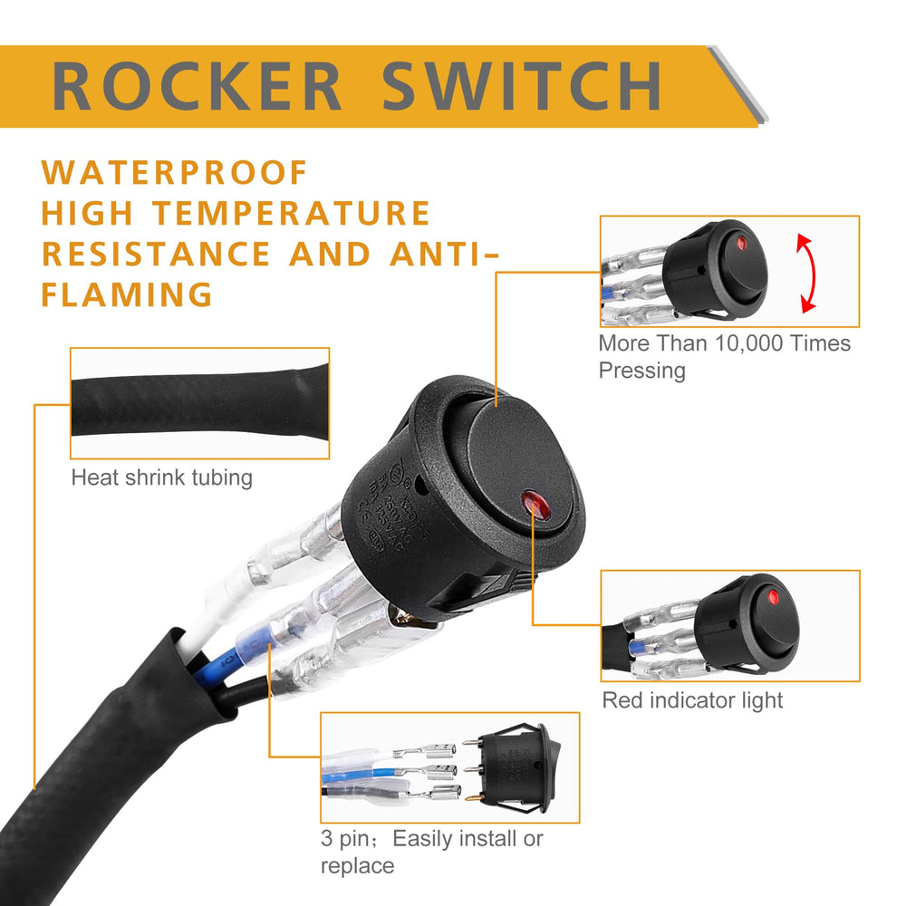 Rfroad Lighting harness installed in truck bumper, showing tidy professional routing