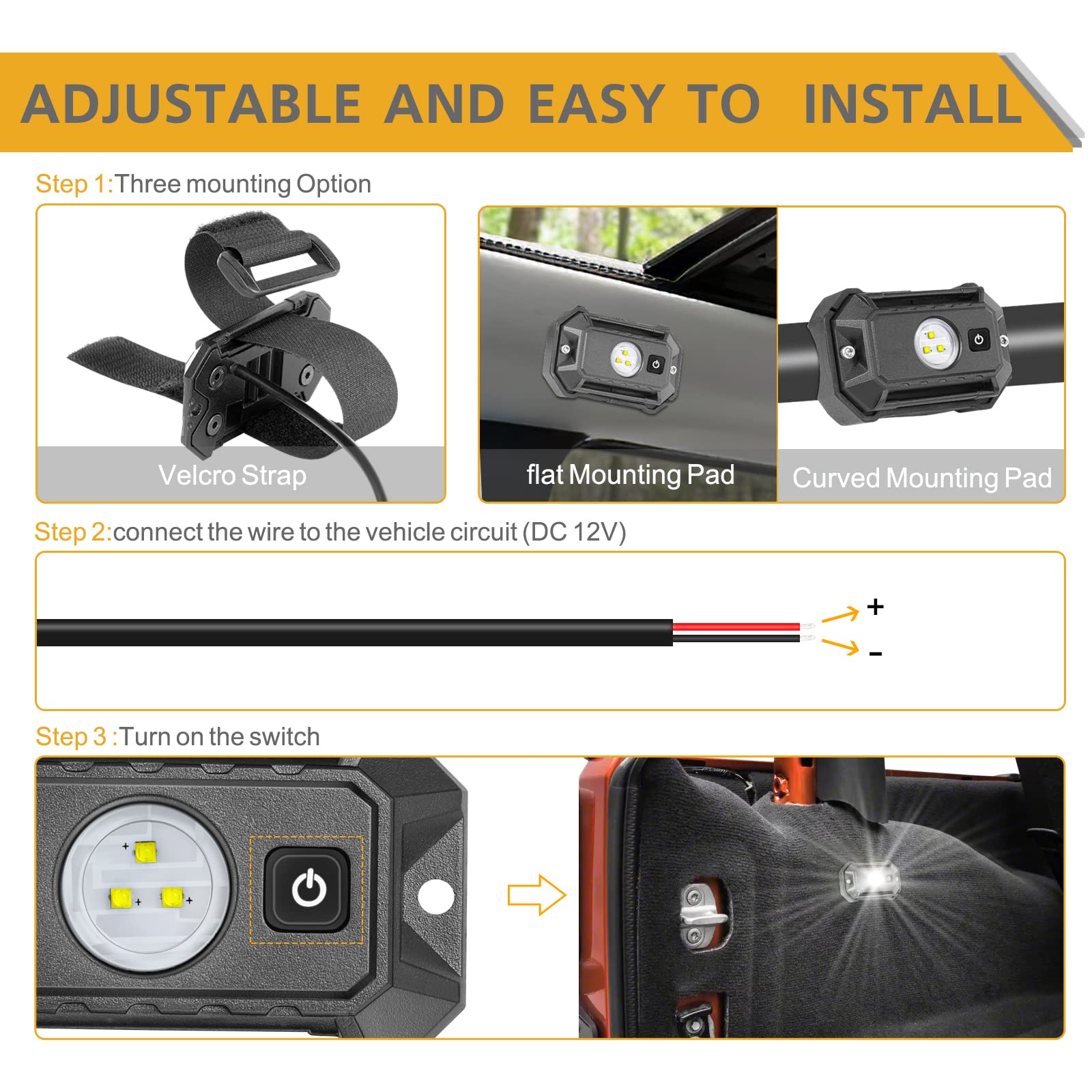 Rfroad Lighting mounted on a roll bar demonstrating versatile installation