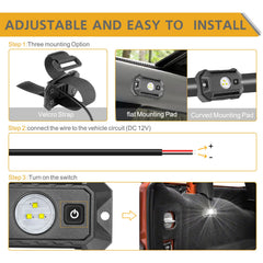 Rfroad Lighting mounted on a roll bar demonstrating versatile installation