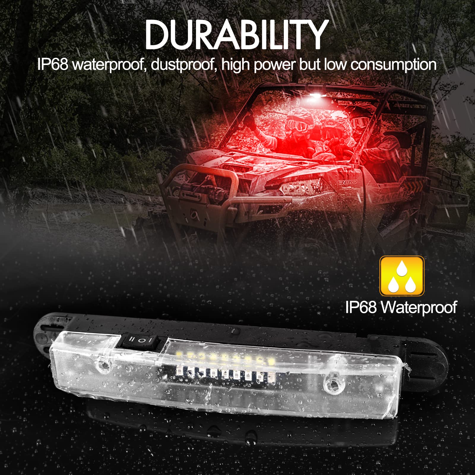 Rfroad Lighting battery compartment open showing easy AAA replacement