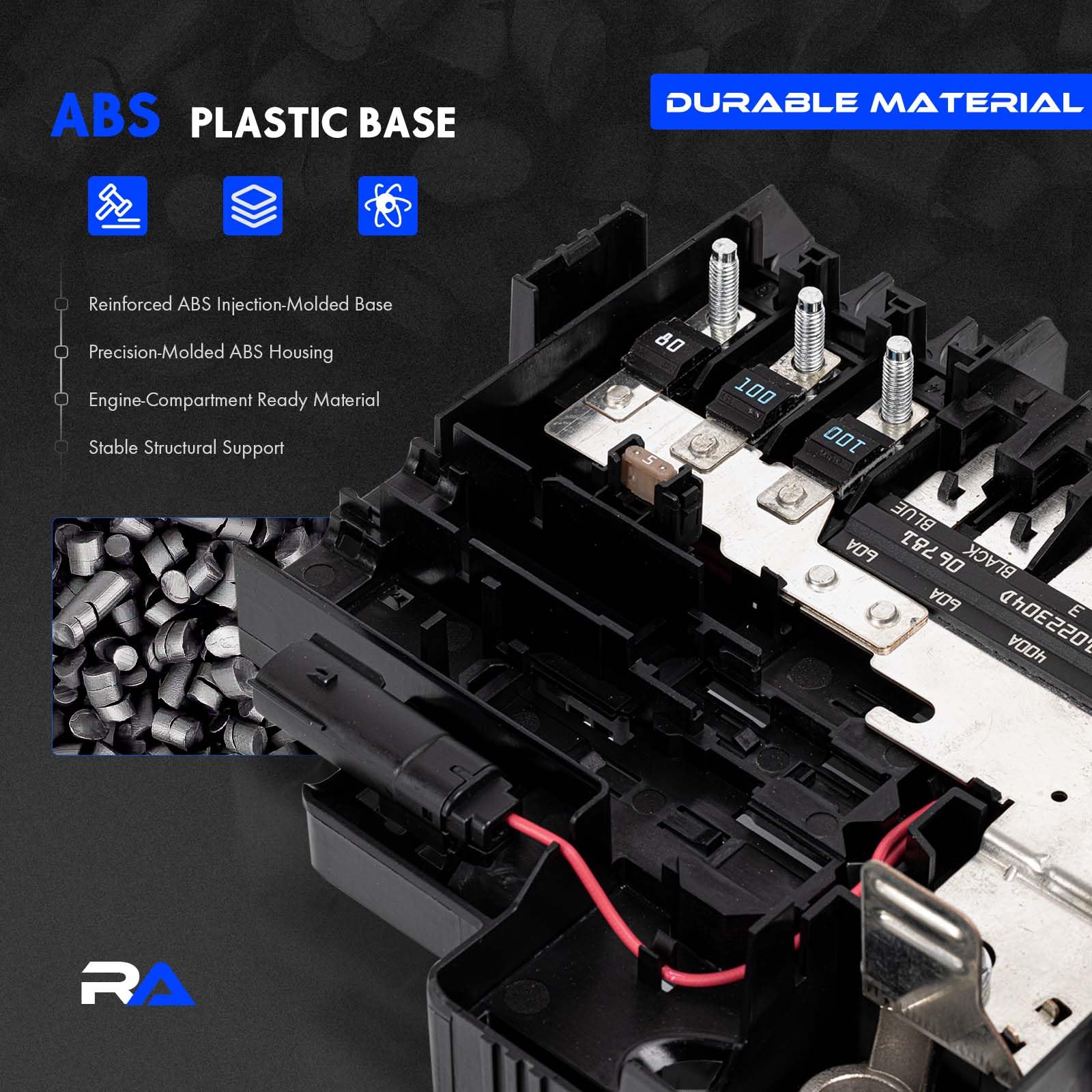 RHAOCZIYAUTO metal contact detail highlighting corrosion-resistant terminals and reliable conductivity