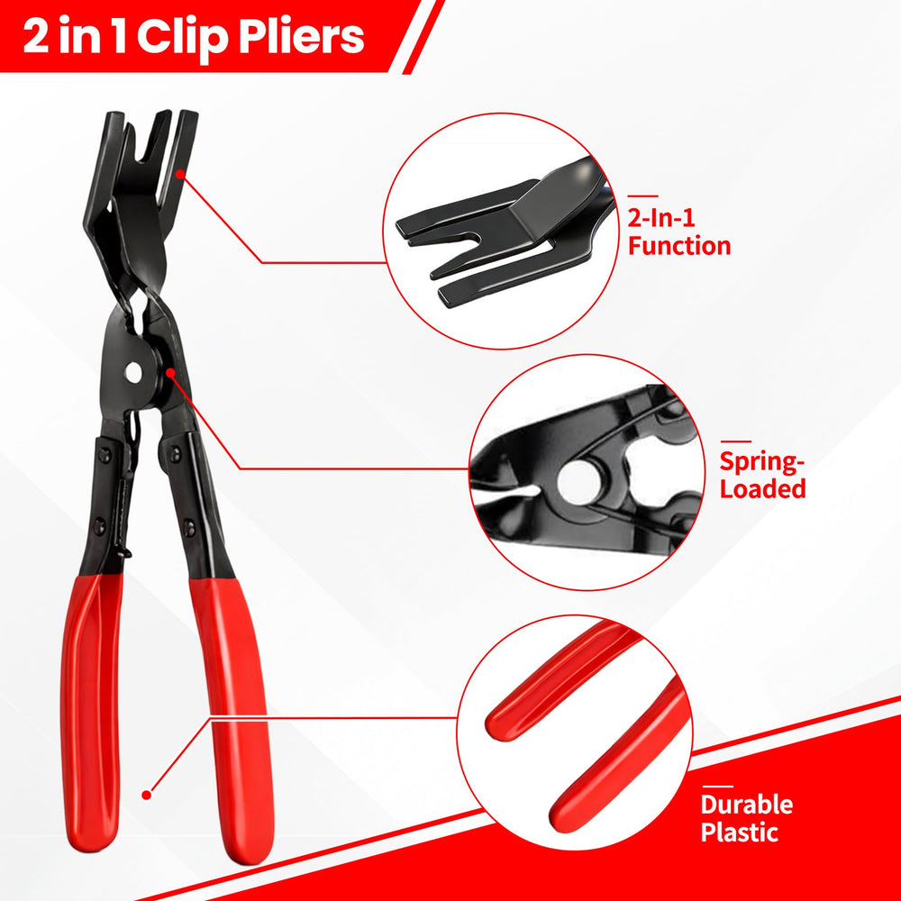 Rhevosil single ear clamp plier in use on a radiator hose for quick clamp removal