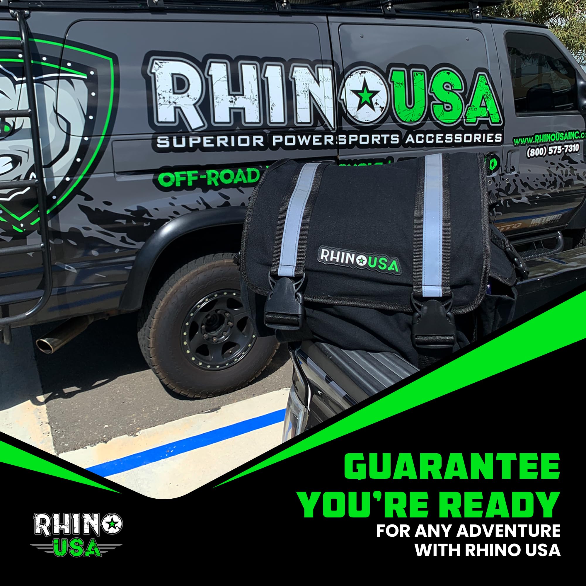Rhino USA accessory pocket with gloves and shackles for organized storage