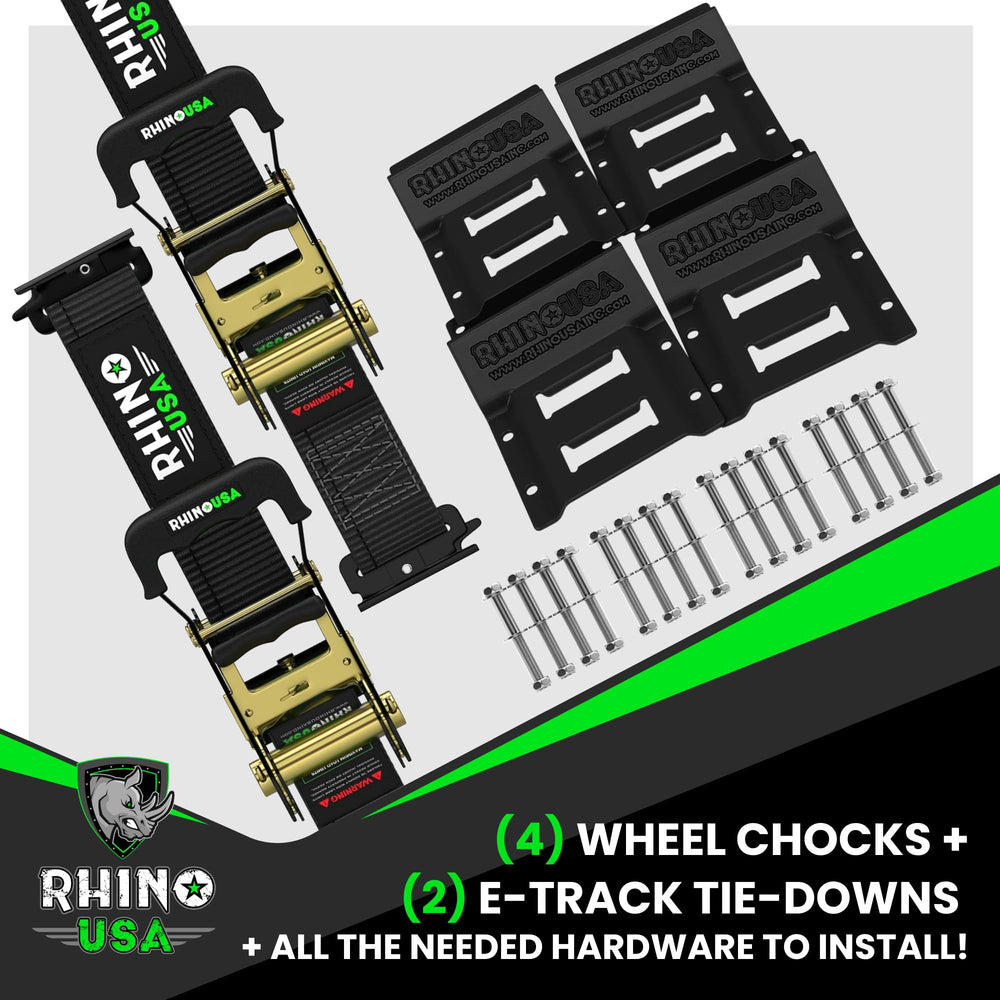 Rhino USA chock next to 35-inch tire showing fit and size compatibility