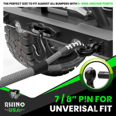 Rhino USA D-ring mounted on aftermarket bumper demonstrating secure attachment