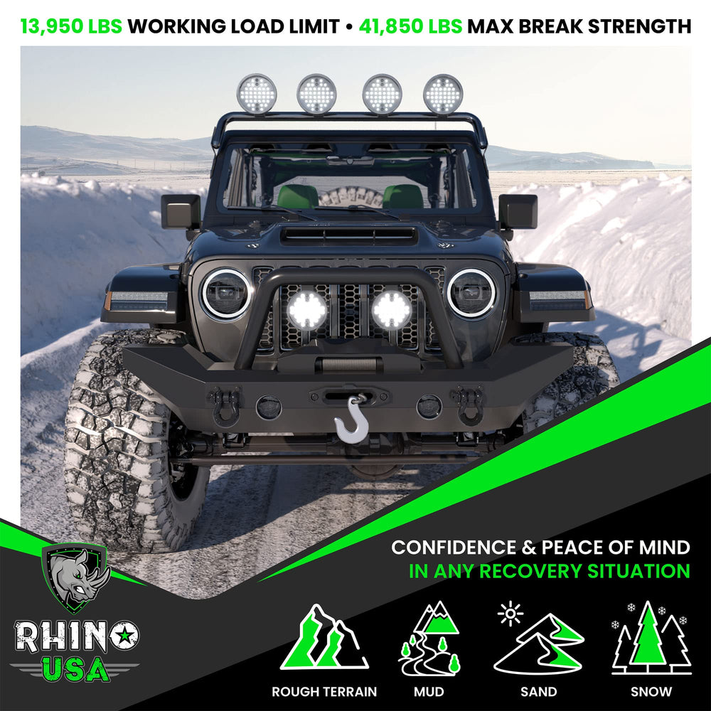 Rhino USA D-ring in hand showing compact size and heavy-duty strength