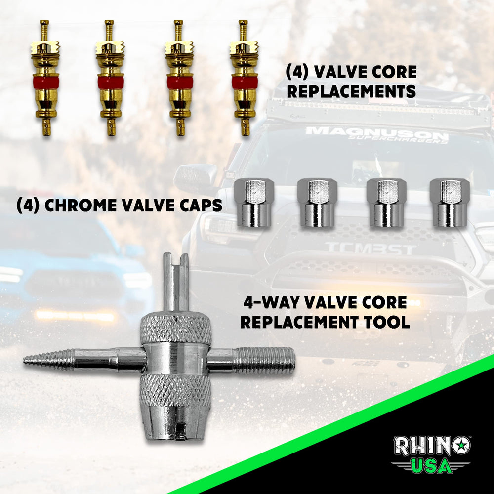 Rhino USA detail of valve stem connection securing tool, provides leak-free attachment for accuracy