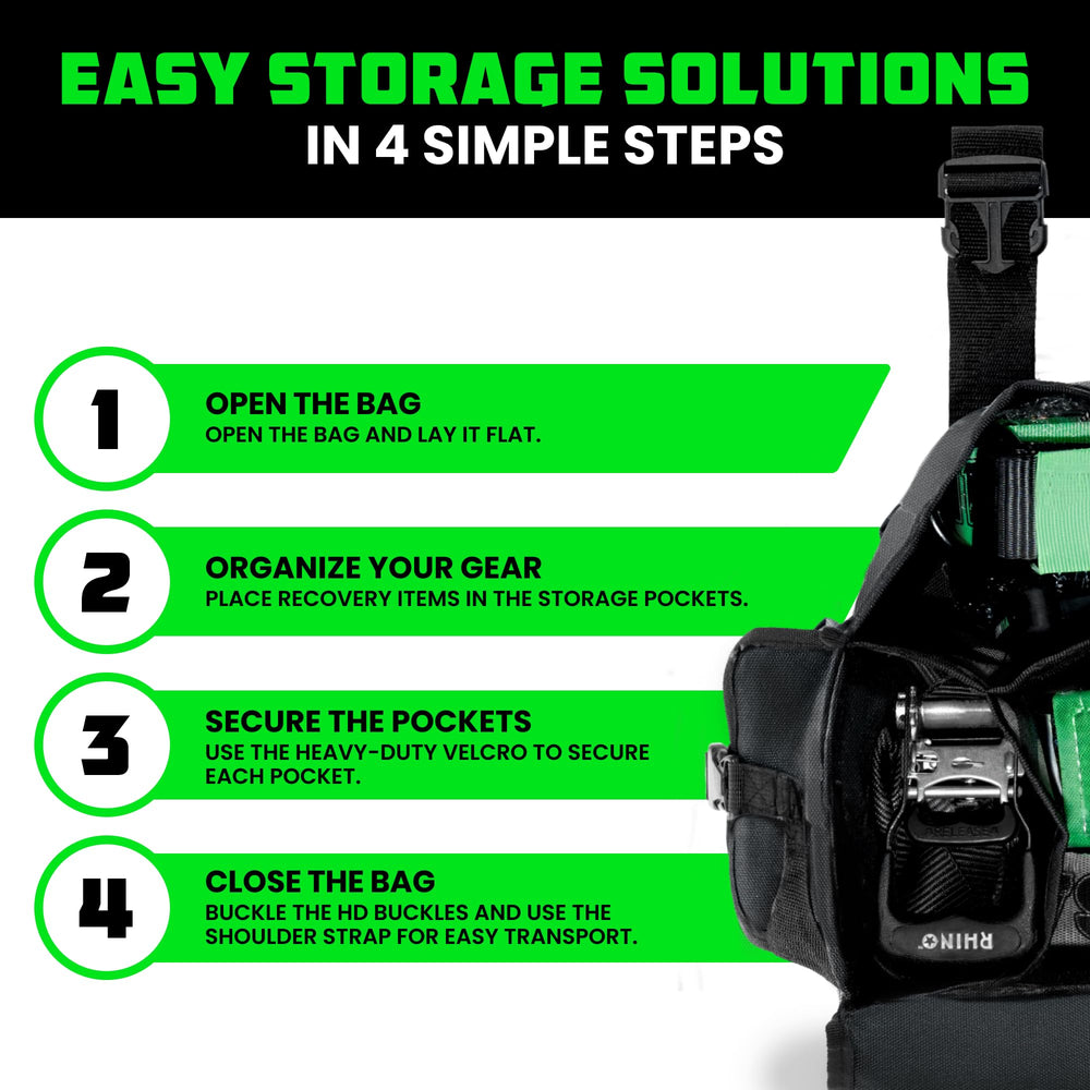 Rhino USA bag stored in vehicle trunk for neat, secure transport
