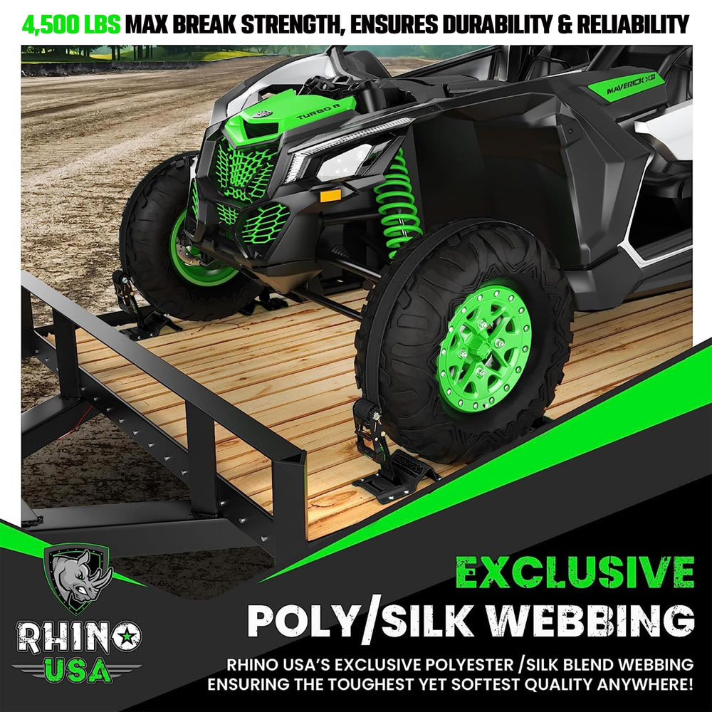 Rhino USA installed on trailer demonstrating stable over-the-tire restraint