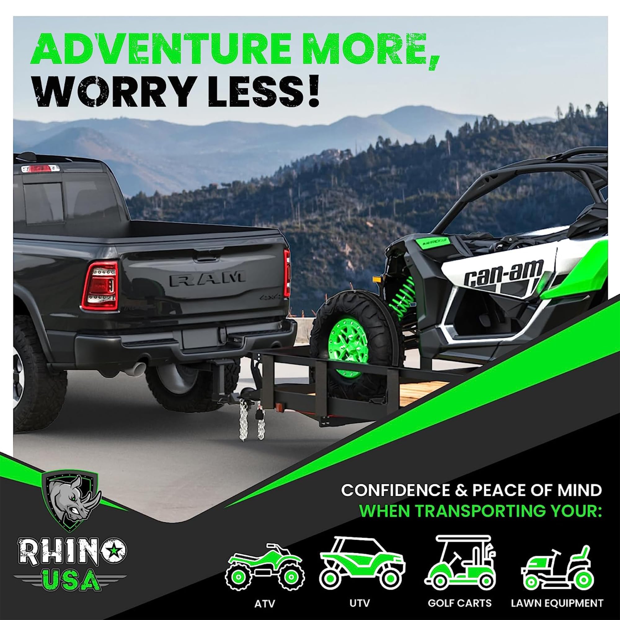 Rhino USA mounting hardware laid out conveying included bolts and ease