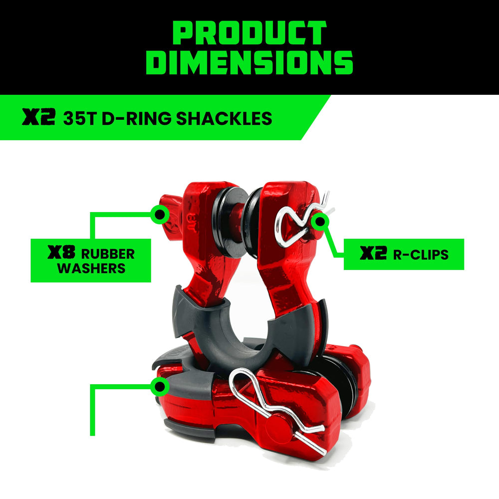 Rhino USA shackles in vehicle recovery demonstrating practical in-field use