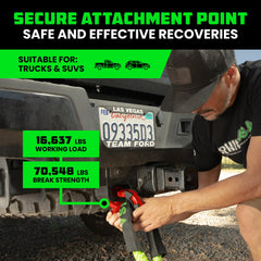 Rhino USA shackles mounted on an offroad bumper showing fit and compatibility