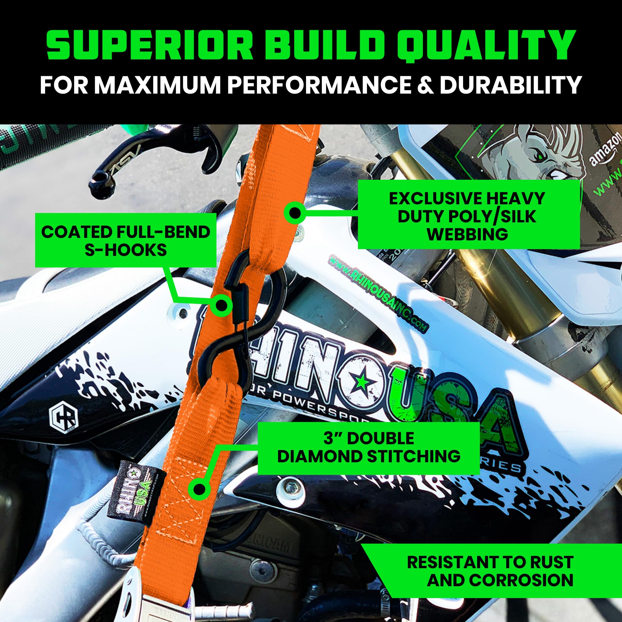 Rhino USA soft loop close-up highlighting padded attachment that protects handlebars