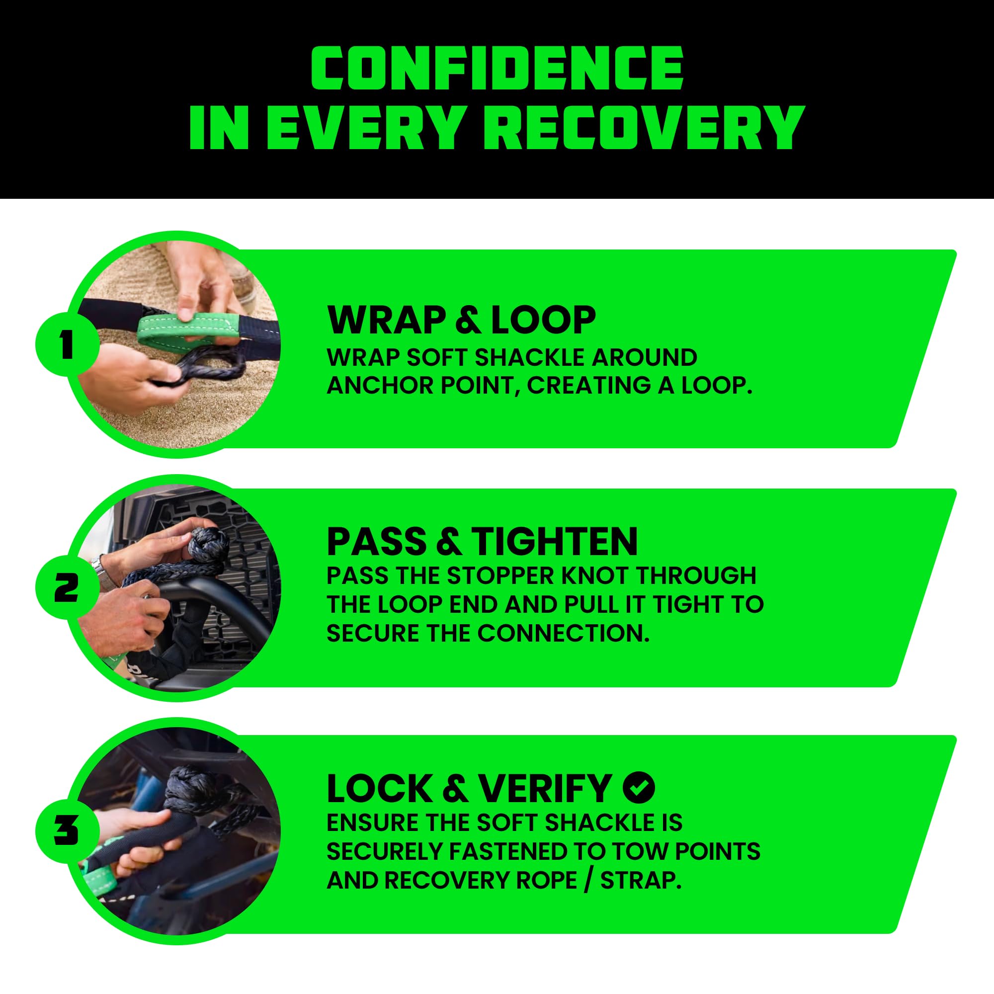 Rhino USA attached to vehicle recovery point reducing surface damage