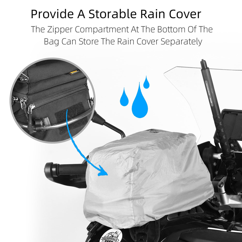 Rhinowalk bottom pocket with rain cover deployed protecting contents