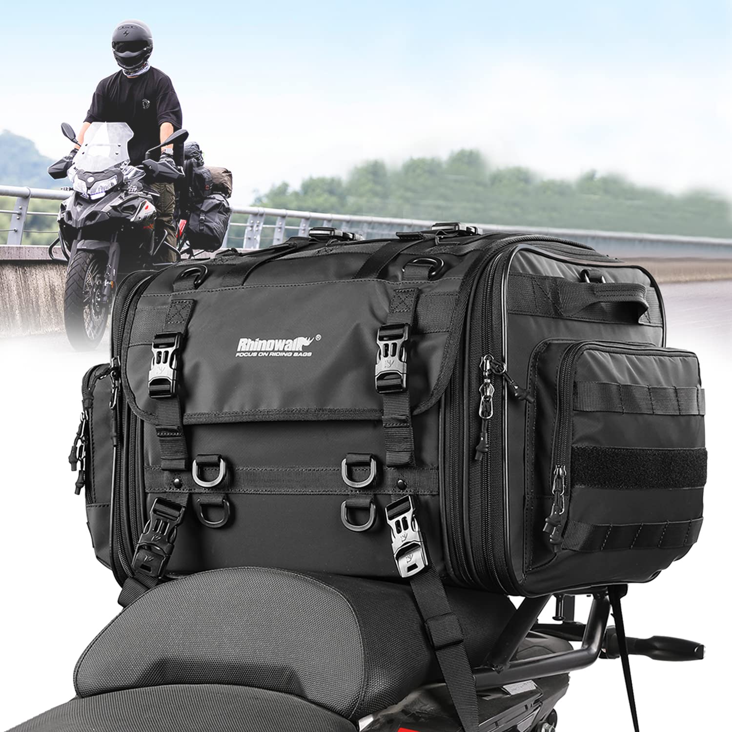 Rhinowalk front view showing compact profile and easy access pockets