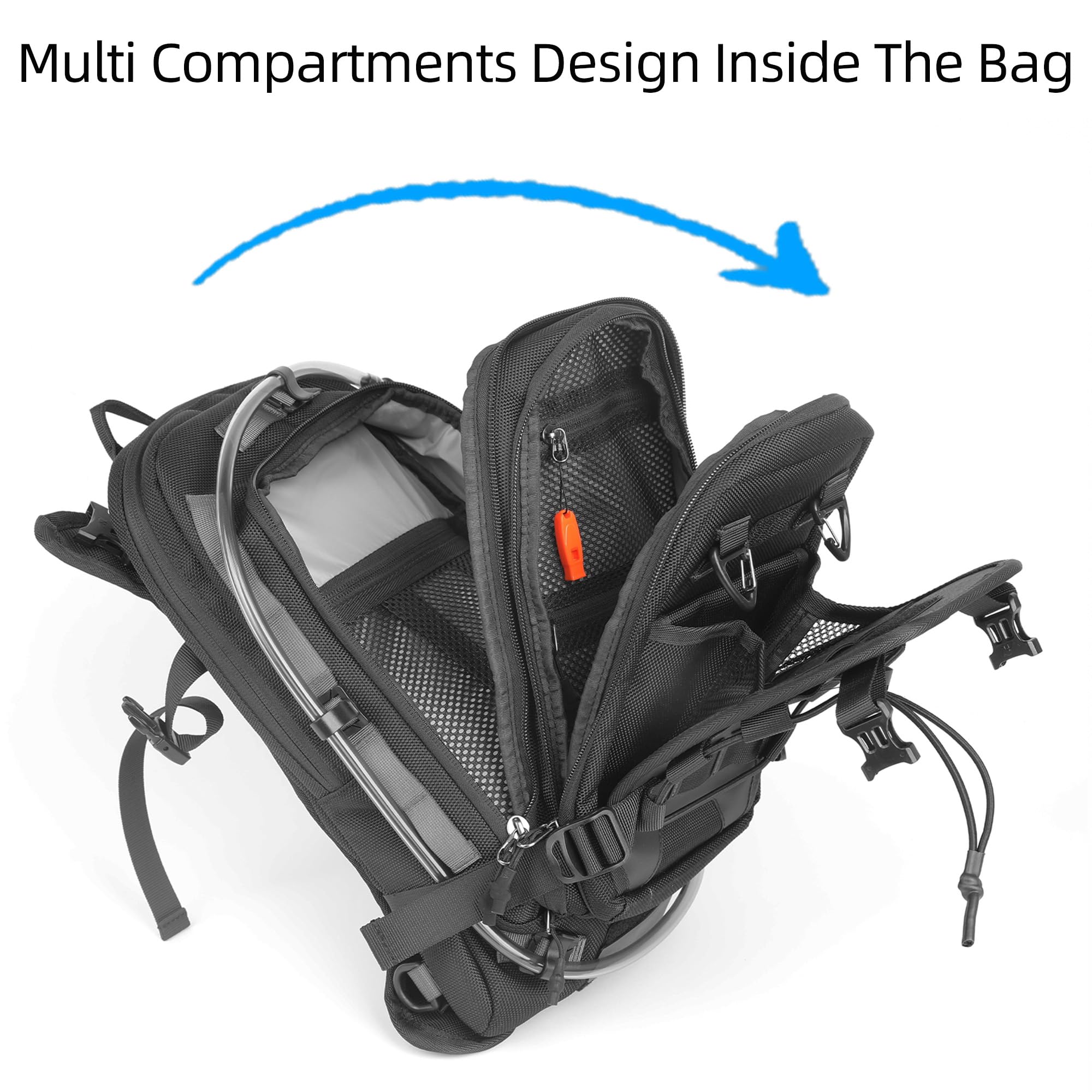 Rhinowalk water bladder and tube fitted for hands-free hydration