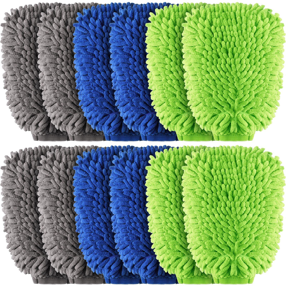 Riakrum front view of 12-pack mitts showing color assortment and quantity benefit