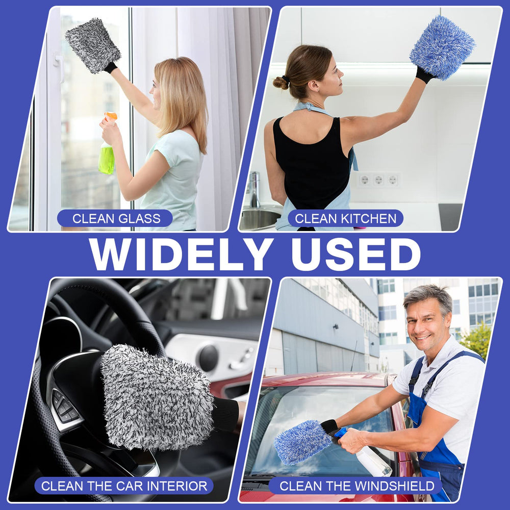 Riakrum mitt used in driveway showing fast, safe vehicle cleaning benefit